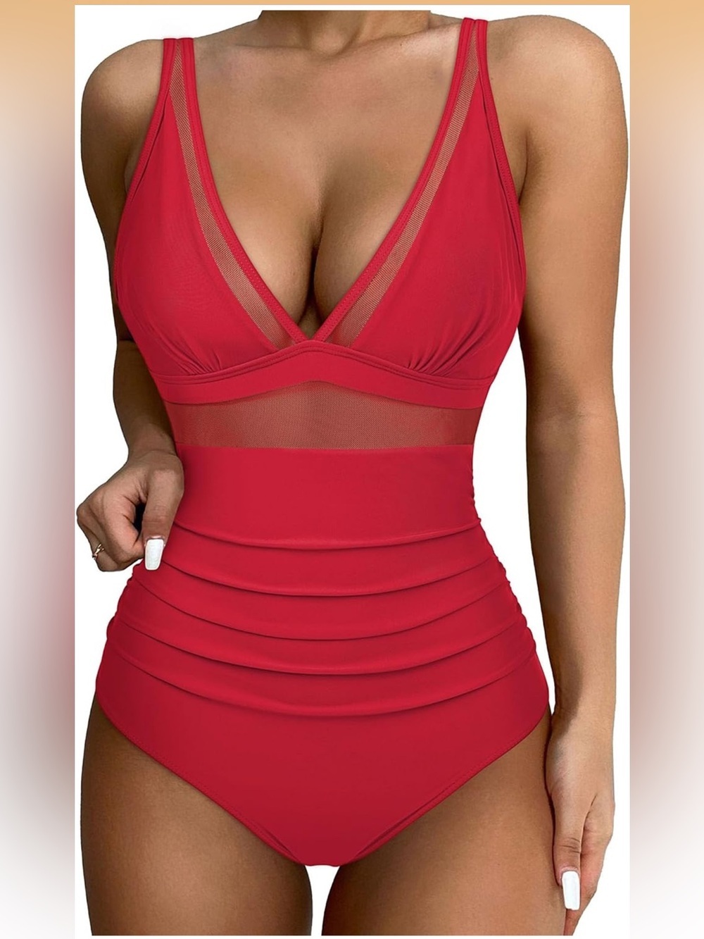Slimming Tummy Control One Piece Swimsuit Sexy Mesh High Waisted L. 2226/bb4/1